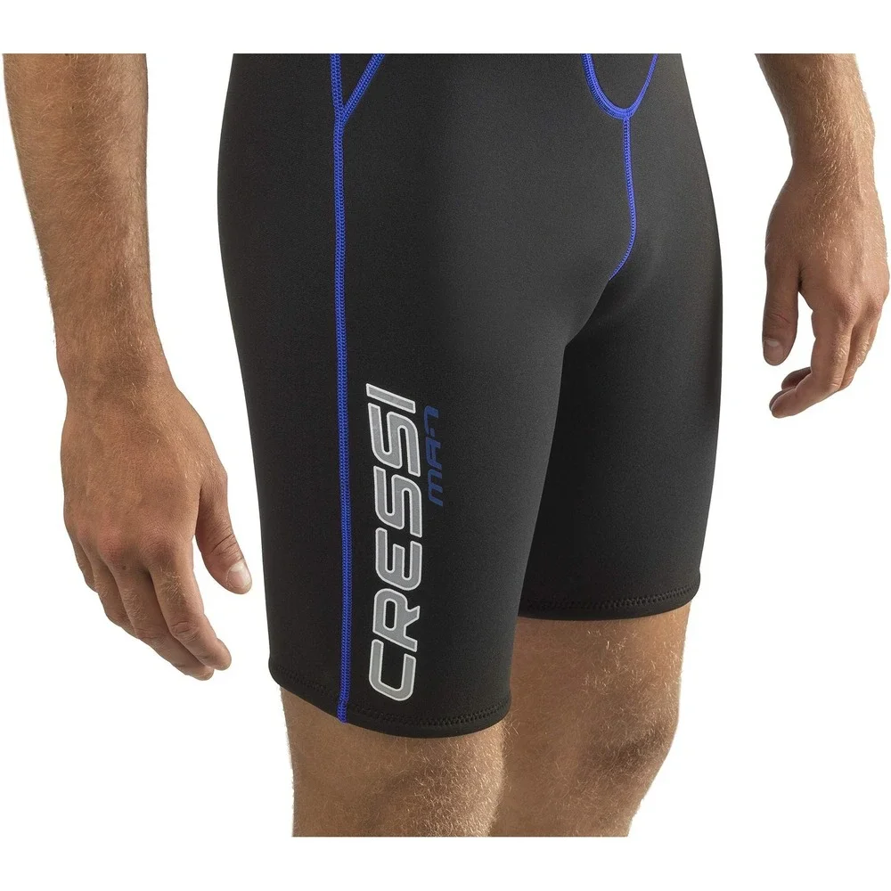Cressi Tortuga 2.5mm Men's Shorty Wetsuit Black Blue Size‎ Large Scuba Diving